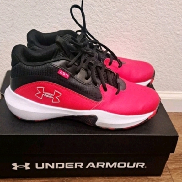 Under Armour Lockdown 7 Basketball Sneakers Red & Black US  Mens Size 10 ( EUC) - Picture 2 of 7